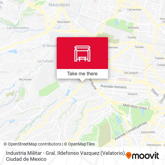 Industria Militar - Gral. Ildefonso Vazquez (Velatorio) map
