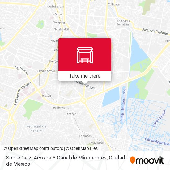 Sobre Calz. Acoxpa Y Canal de Miramontes map