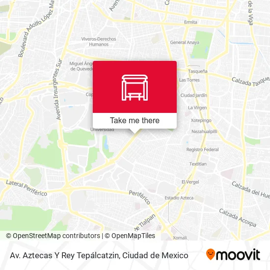 Av. Aztecas Y Rey Tepálcatzin map