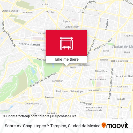 Sobre Av. Chapultepec Y Tampico map