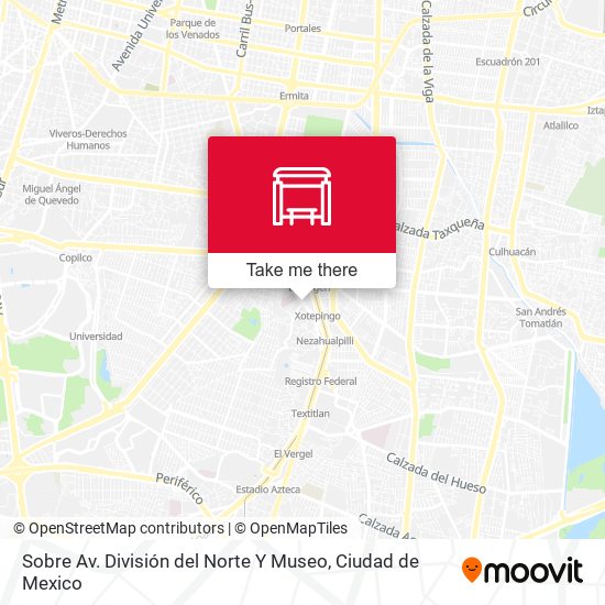 Sobre Av. División del Norte Y Museo map