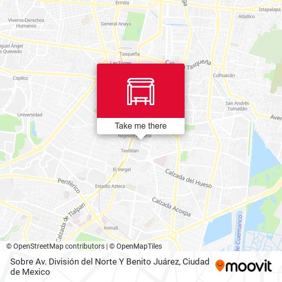 Sobre Av. División del Norte Y Benito Juárez map