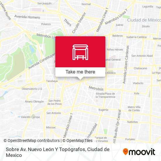 Sobre Av. Nuevo León Y Topógrafos map