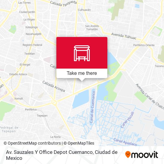 Av. Sauzales Y Office Depot Cuemanco map