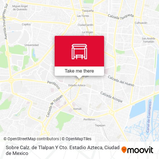 Sobre Calz. de Tlalpan Y Cto. Estadio Azteca map