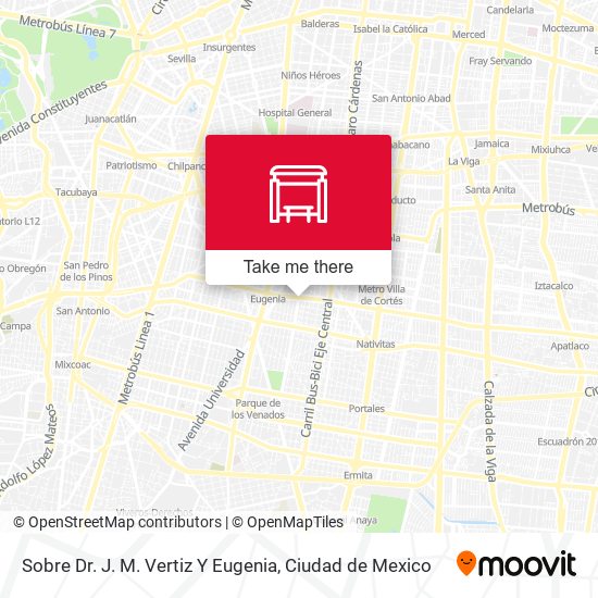 Sobre Dr. J. M. Vertiz Y  Eugenia map