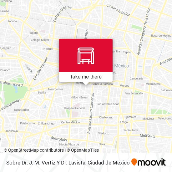 Sobre Dr. J. M. Vertiz Y Dr. Lavista map