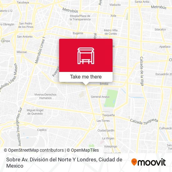Sobre Av. División del Norte Y Londres map