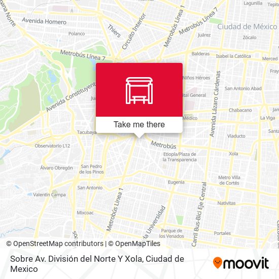 Sobre Av. División del Norte Y Xola map