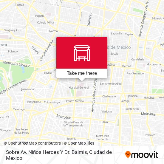 Sobre Av. Niños Heroes Y Dr. Balmis map