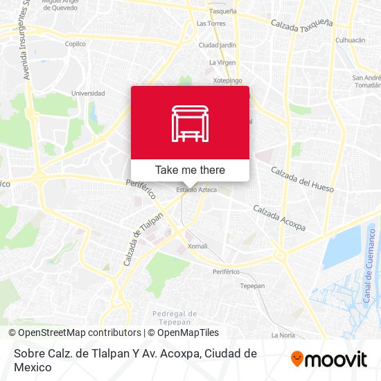 Sobre Calz. de Tlalpan Y Av. Acoxpa map