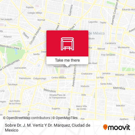 Sobre Dr. J. M. Vertiz Y Dr. Márquez map
