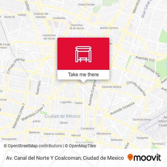 Av. Canal del Norte Y Coalcoman map