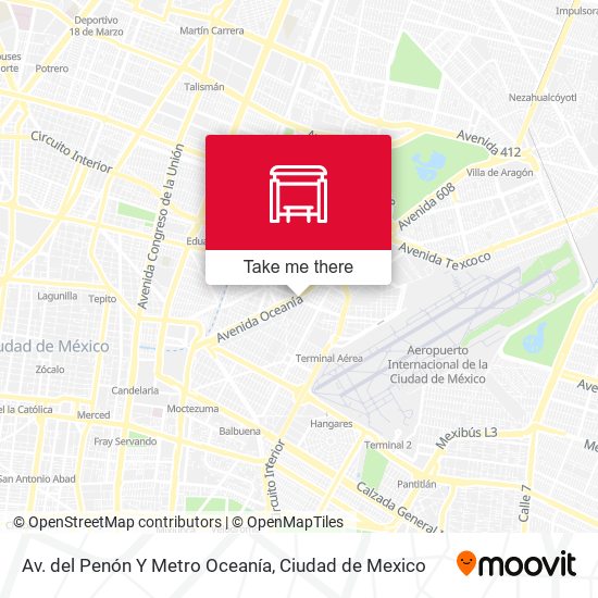 Av. del Penón Y Metro Oceanía map