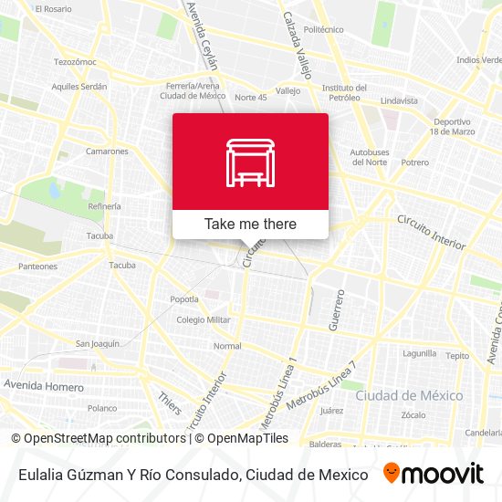 Eulalia Gúzman Y Río Consulado map