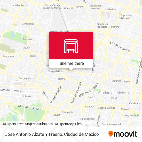 José Antonio Alzate Y Fresno map