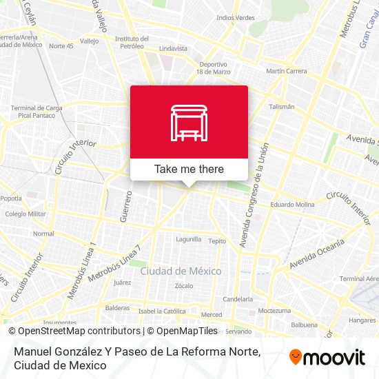 Manuel González Y Paseo de La Reforma Norte map