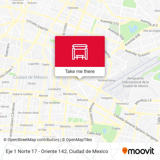 Mapa de Eje 1 Norte 17 - Oriente 142
