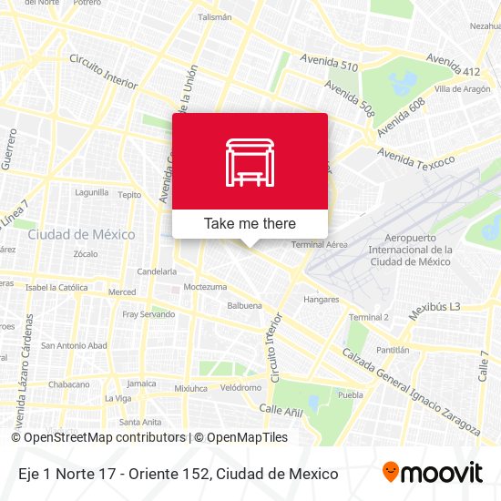 Eje 1 Norte 17 - Oriente 152 map