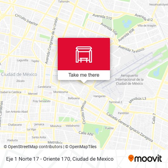 Eje 1 Norte 17 - Oriente 170 map