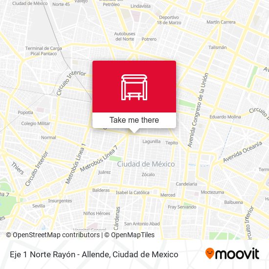 Eje 1 Norte Rayón - Allende map
