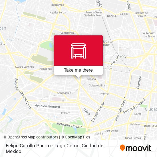 Felipe Carrillo Puerto - Lago Como map
