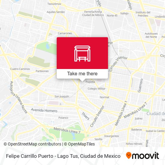 Felipe Carrillo Puerto - Lago Tus map