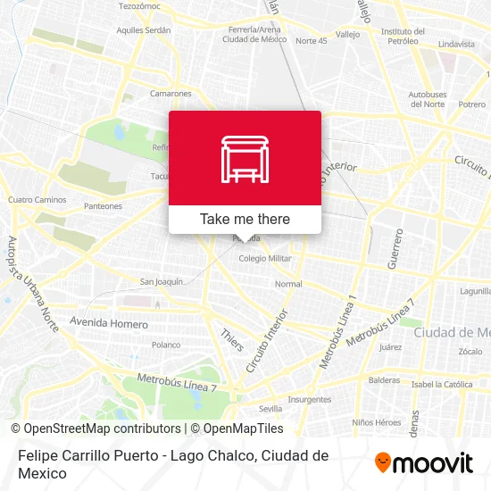 Felipe Carrillo Puerto - Lago Chalco map