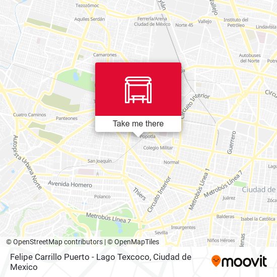 Felipe Carrillo Puerto - Lago Texcoco map
