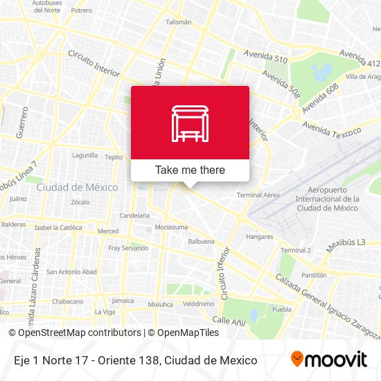 Mapa de Eje 1 Norte 17 - Oriente 138