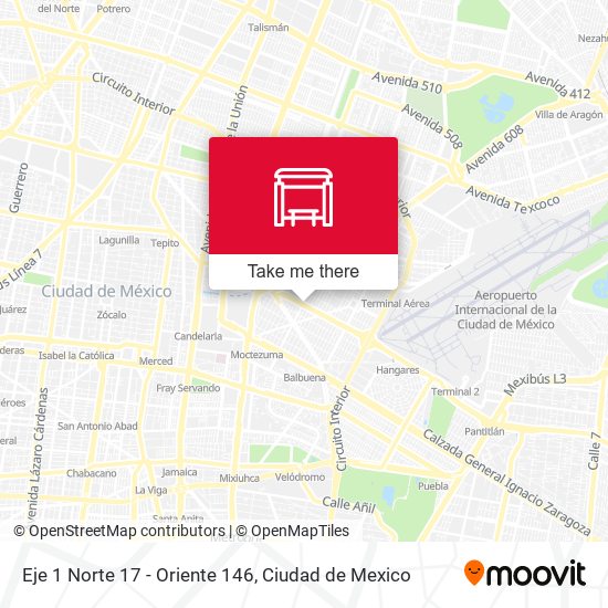 Eje 1 Norte 17 - Oriente 146 map