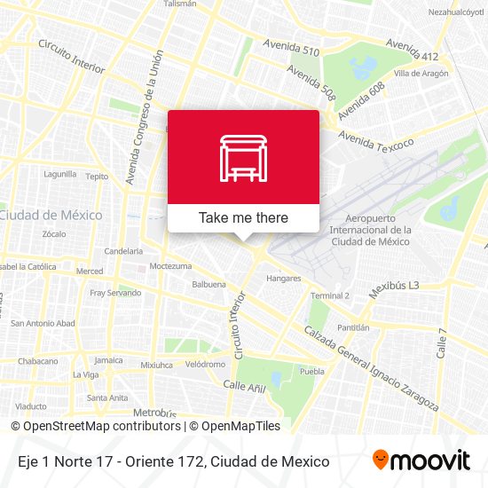 Eje 1 Norte 17 - Oriente 172 map