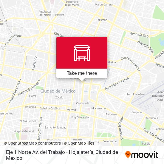 Eje 1 Norte Av. del Trabajo - Hojalatería map