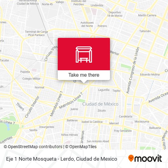 Eje 1 Norte Mosqueta - Lerdo map