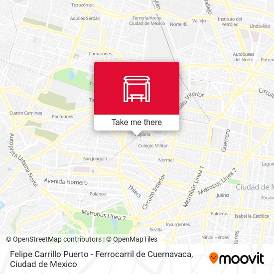 Felipe Carrillo Puerto - Ferrocarril de Cuernavaca map