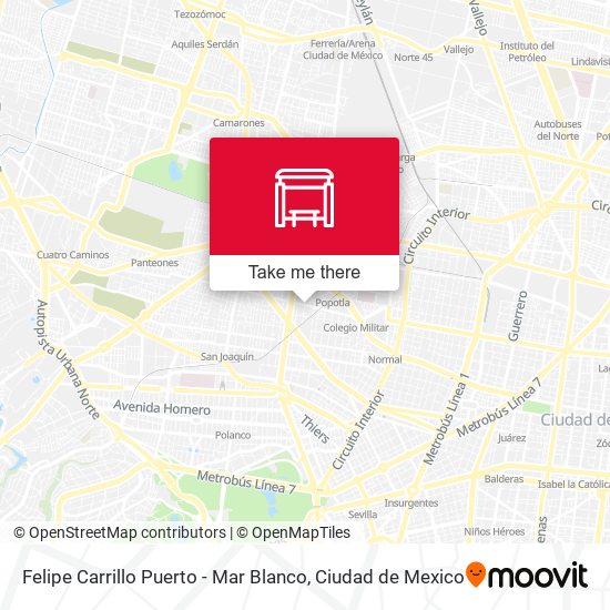 Felipe Carrillo Puerto - Mar Blanco map