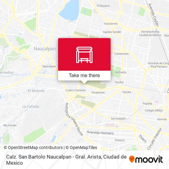 Mapa de Calz. San Bartolo Naucalpan - Gral. Arista