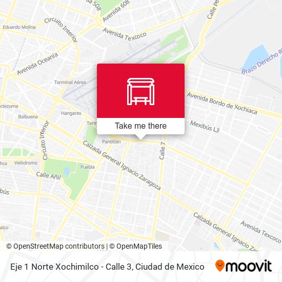Eje 1 Norte Xochimilco - Calle 3 map