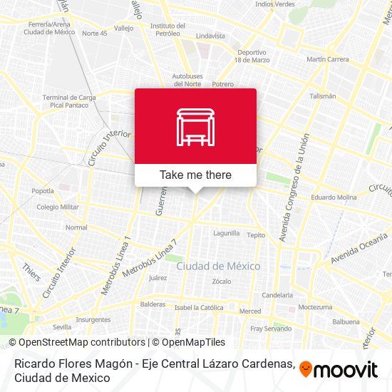 Ricardo Flores Magón - Eje Central Lázaro Cardenas map