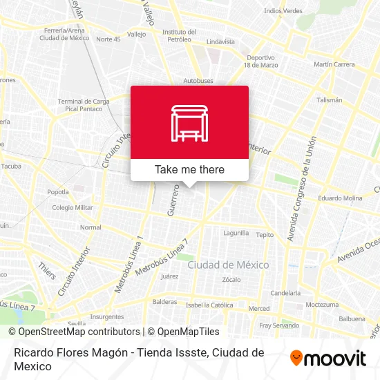 Ricardo Flores Magón - Tienda Issste map