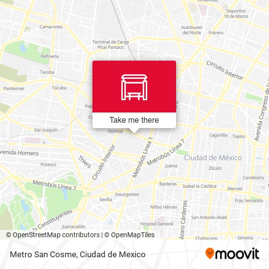 Mapa de Metro San Cosme