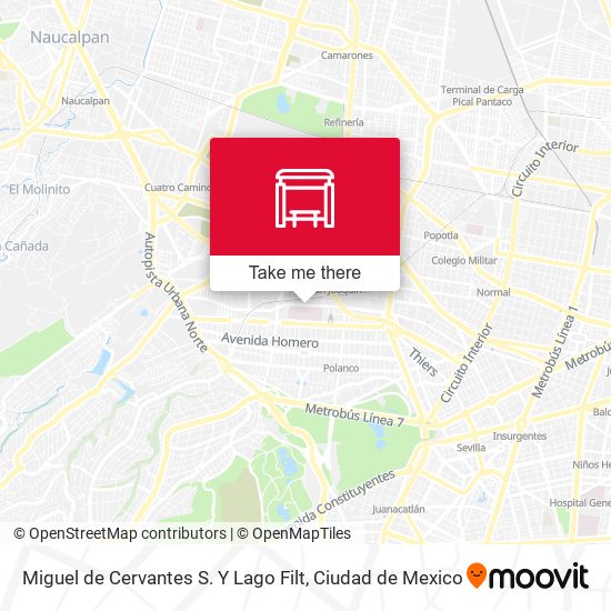 Mapa de Miguel de Cervantes S. Y Lago Filt