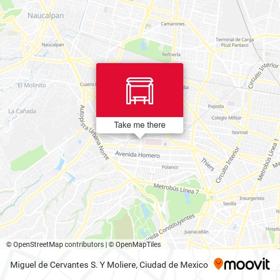 Miguel de Cervantes S. Y Moliere map