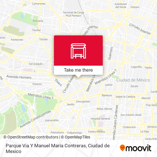 Parque Via Y Manuel María Contreras map