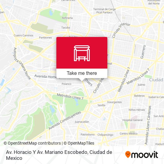 Mapa de Av. Horacio Y Av. Mariano Escobedo