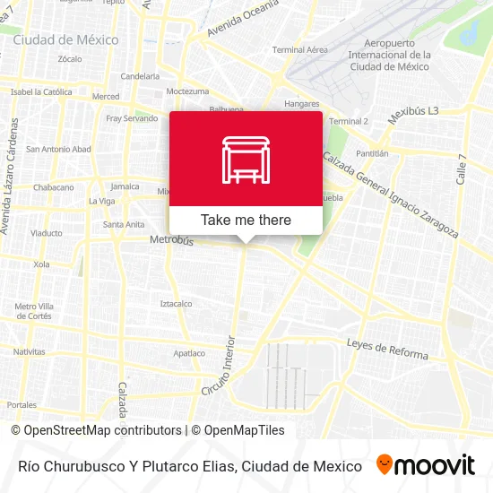 Río Churubusco Y Plutarco Elias map