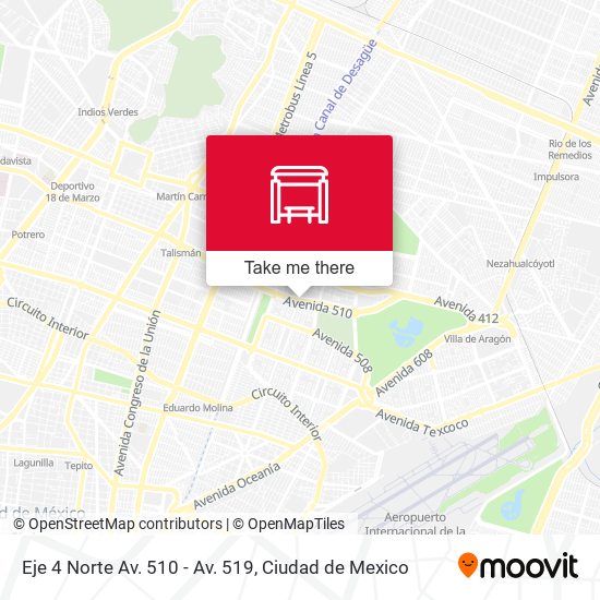 Eje 4 Norte Av. 510 - Av. 519 map