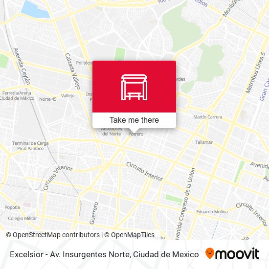 Mapa de Excelsior - Av. Insurgentes Norte