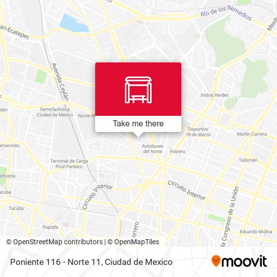 Poniente 116 - Norte 11 map