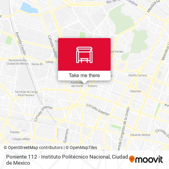 Poniente 112 - Instituto Politécnico Nacional map